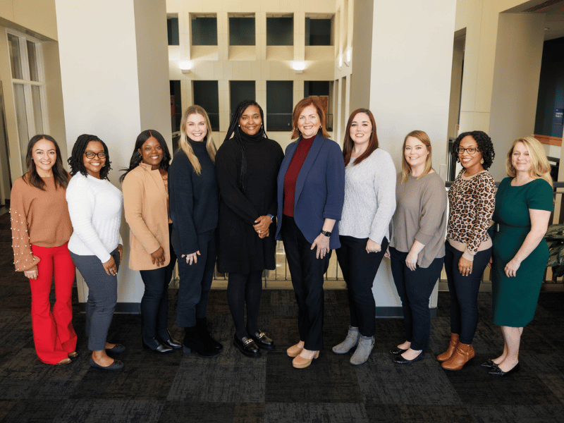 Nikki Hubbard, Tameshia Bankhead, Candice Brent, Mary Bess Skinner, Amber Gainwell, executive director Dr. Emily Cole, Nicole Connolly, Nicole Nichols, associate director Brittney Anthony, and director Lauren Nichols